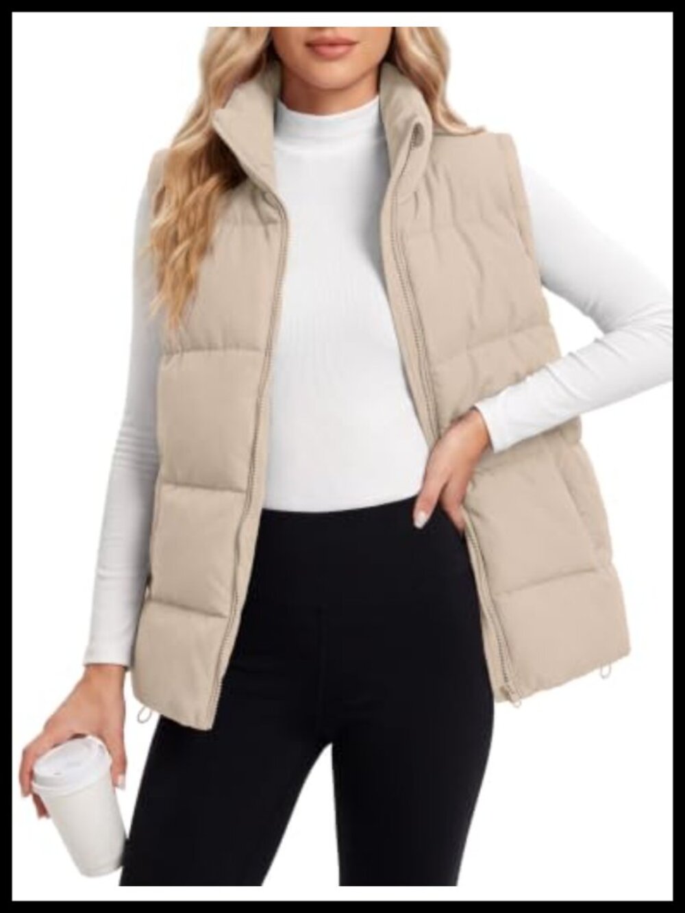 Women's Puffer Vest Sleeveless Padded Jacket Loose Fit Quilted